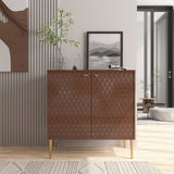 Mondawe 2 Doors Locker Accent Cabinet Chests Coffee