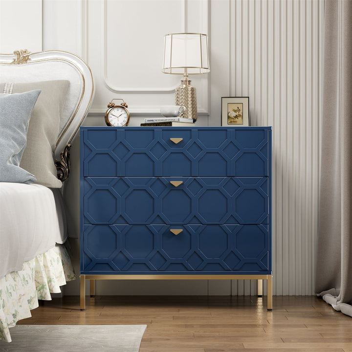 Mondawe 31.5 in. 3-Drawer  Cabinet, Blue