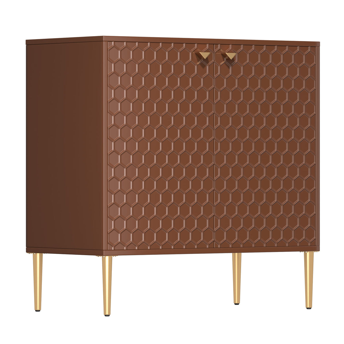 Mondawe 2 Doors Locker Accent Cabinet Chests Coffee