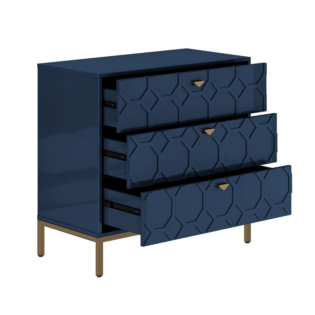 Mondawe 31.5 in. 3-Drawer  Cabinet, Blue