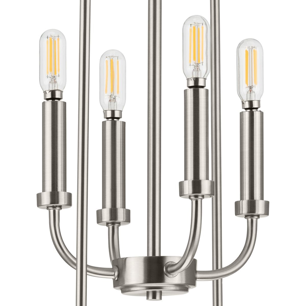 Progress Lighting Leyden 4-Light Brushed Nickel Transitional Lantern Medium Hanging Pendant Light