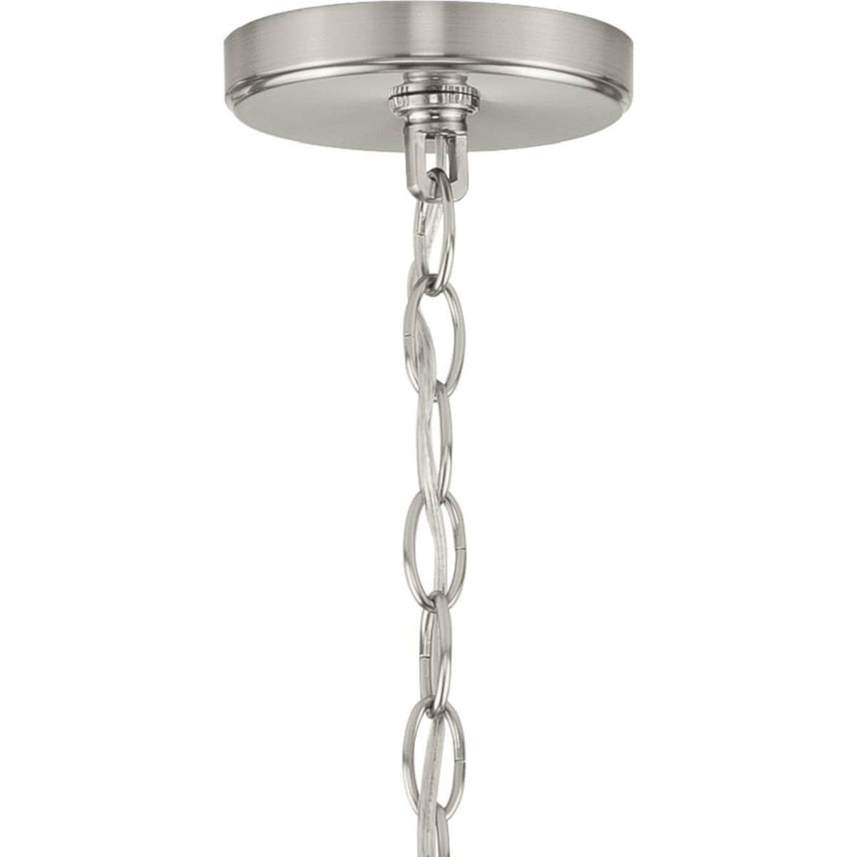 Progress Lighting Leyden 4-Light Brushed Nickel Transitional Lantern Medium Hanging Pendant Light