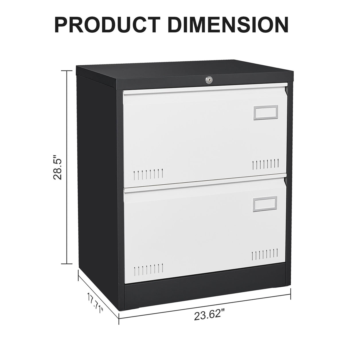 Maocao Hoom Black+White 23.62-in File Cabinet
