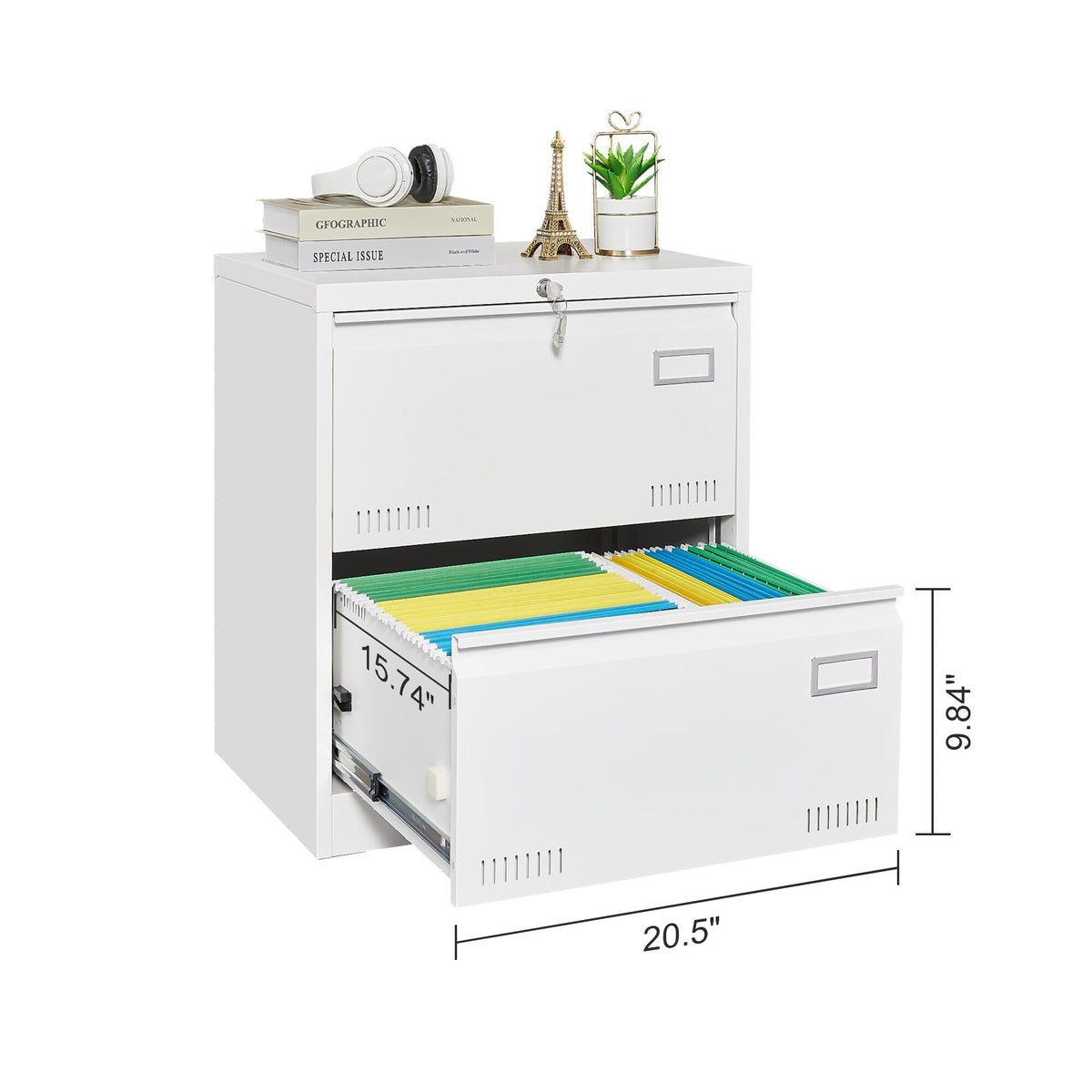 Maocao Hoom Black+White 23.62-in File Cabinet