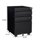 Maocao Hoom Black 3-Drawer 15.35-in File Cabinet