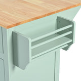 Runesay Green Mdf Base with Mdf Wood Top Rolling Kitchen Island (29.5-in x 53.1-in x 37.2-in)