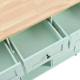 Runesay Green Mdf Base with Mdf Wood Top Rolling Kitchen Island (29.5-in x 53.1-in x 37.2-in)