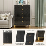 Mondawe 31.5 in. 5-Drawer  Chests Cabinet, Black