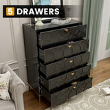 Mondawe 31.5 in. 5-Drawer  Chests Cabinet, Black