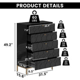 Mondawe 31.5 in. 5-Drawer  Chests Cabinet, Black
