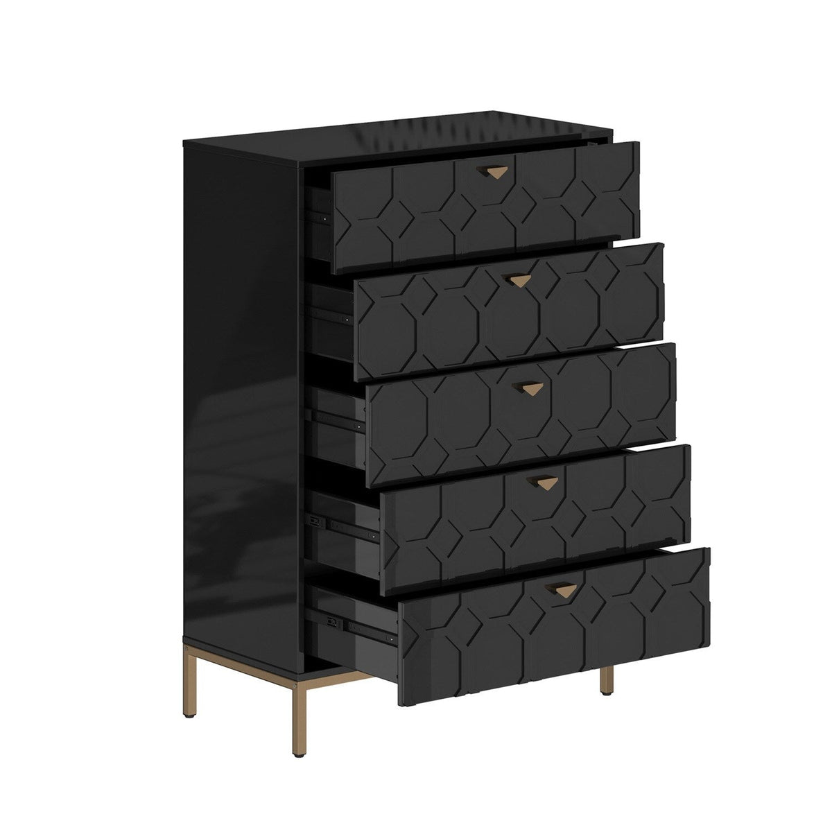 Mondawe 31.5 in. 5-Drawer  Chests Cabinet, Black