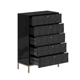 Mondawe 31.5 in. 5-Drawer  Chests Cabinet, Black