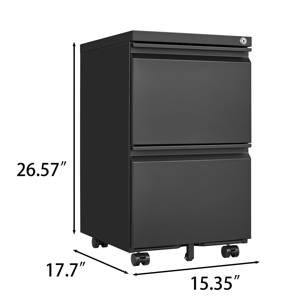 Maocao Hoom Black 2-Drawer 15.35-in File Cabinet