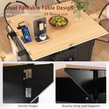 Runesay Black Mdf Base with Mdf Wood Top Kitchen Island (34-in x 55.75-in x 36.5-in)