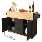 Runesay Black Mdf Base with Mdf Wood Top Kitchen Island (34-in x 55.75-in x 36.5-in)