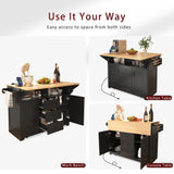 Runesay Black Mdf Base with Mdf Wood Top Kitchen Island (34-in x 55.75-in x 36.5-in)