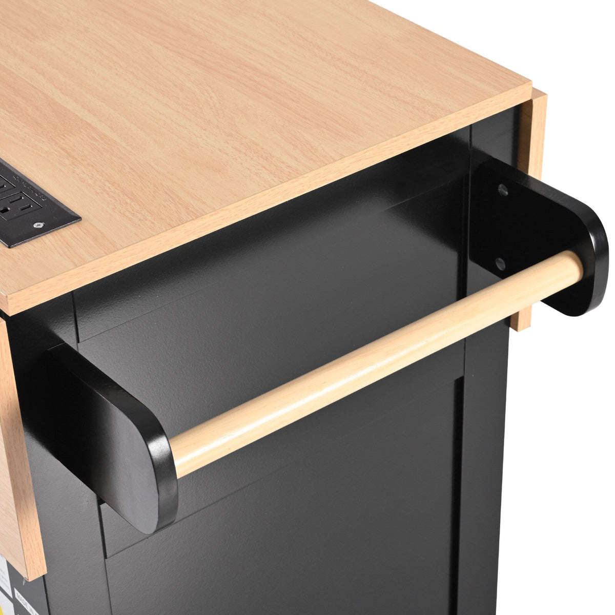 Runesay Black Mdf Base with Mdf Wood Top Kitchen Island (34-in x 55.75-in x 36.5-in)