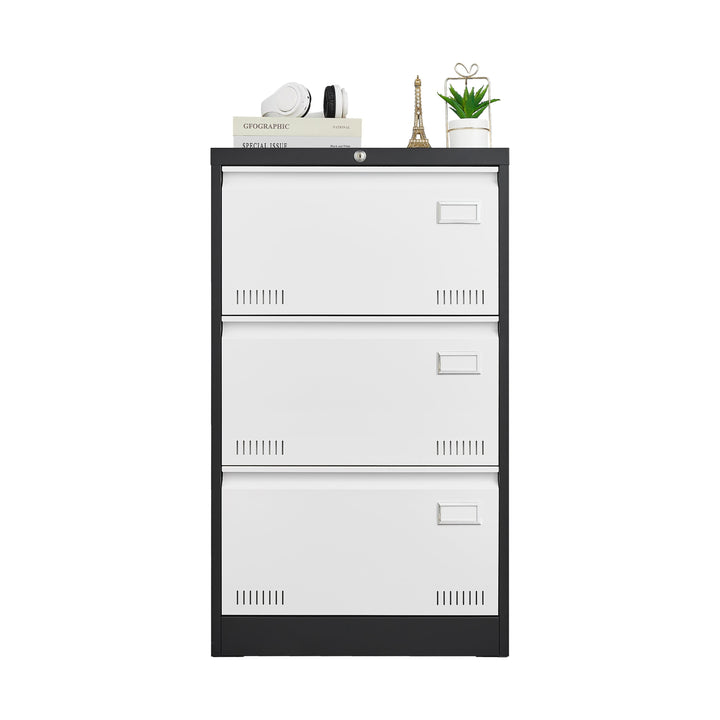 Maocao Hoom Black White 3-Drawer 23.62-in File Cabinet
