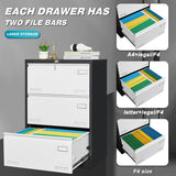 Maocao Hoom Black White 3-Drawer 23.62-in File Cabinet