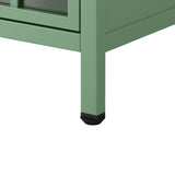 Maocao Hoom Nightstand with Storage Cabinet and Solid Wood Tabletop, Green
