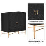Mondawe 30 in. 2-Door Vintage Accent Cabinet Chests, Black