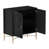 Mondawe 30 in. 2-Door Vintage Accent Cabinet Chests, Black