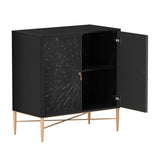 Mondawe 30 in. 2-Door Vintage Accent Cabinet Chests, Black