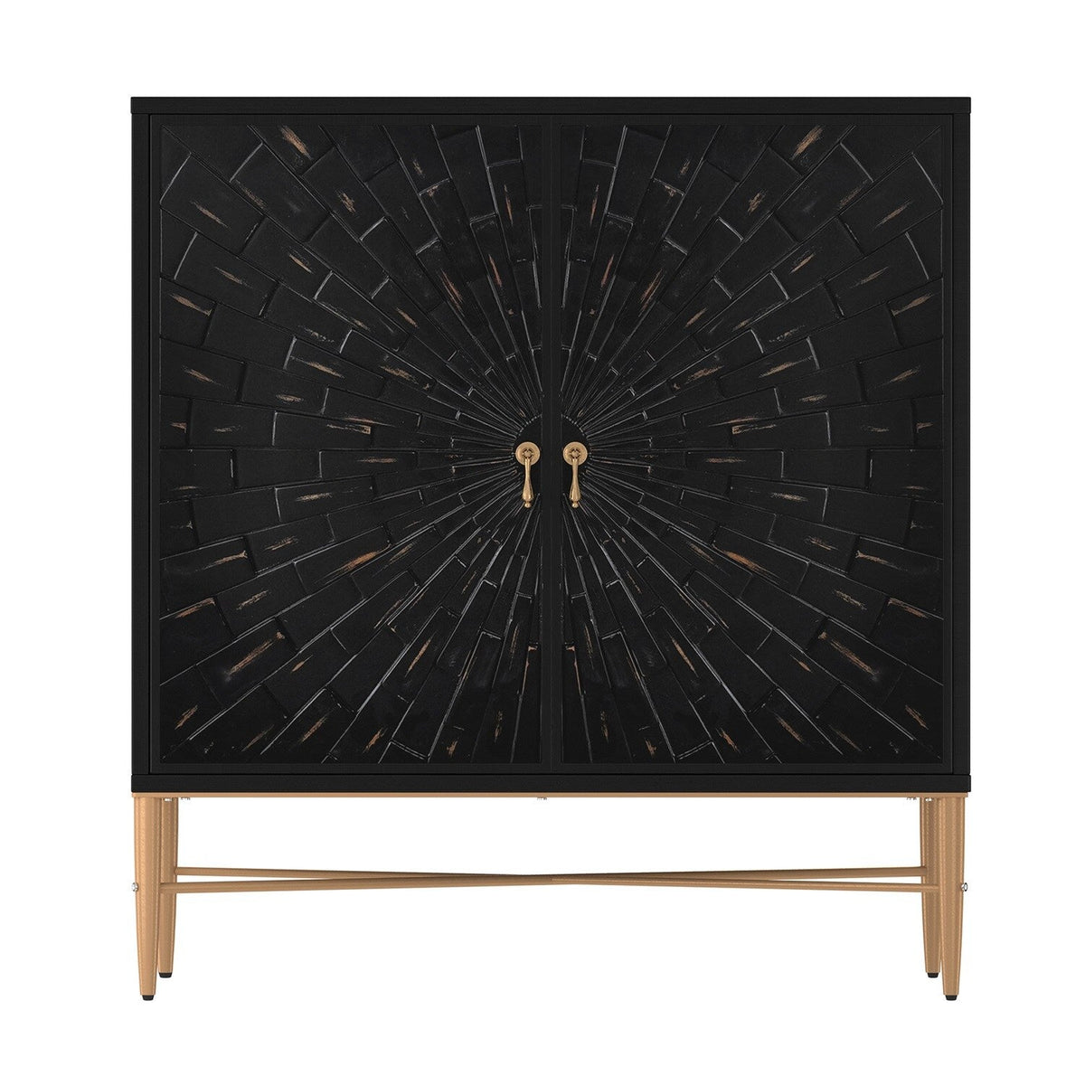 Mondawe 30 in. 2-Door Vintage Accent Cabinet Chests, Black