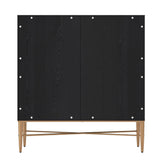 Mondawe 30 in. 2-Door Vintage Accent Cabinet Chests, Black