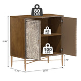Mondawe 30 in. 2-Door Vintage Accent Cabinet Chests, Brown