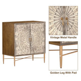 Mondawe 30 in. 2-Door Vintage Accent Cabinet Chests, Brown