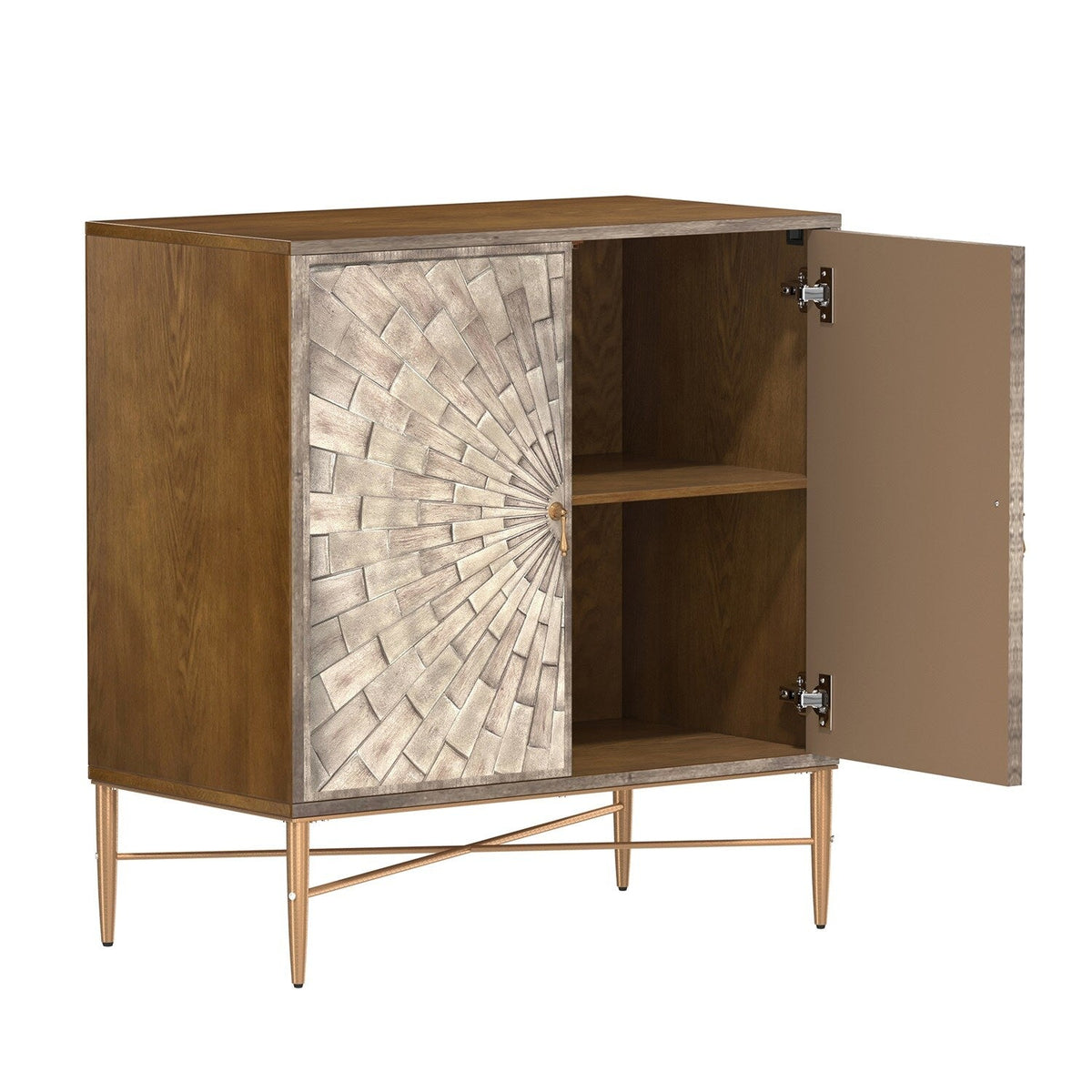 Mondawe 30 in. 2-Door Vintage Accent Cabinet Chests, Brown