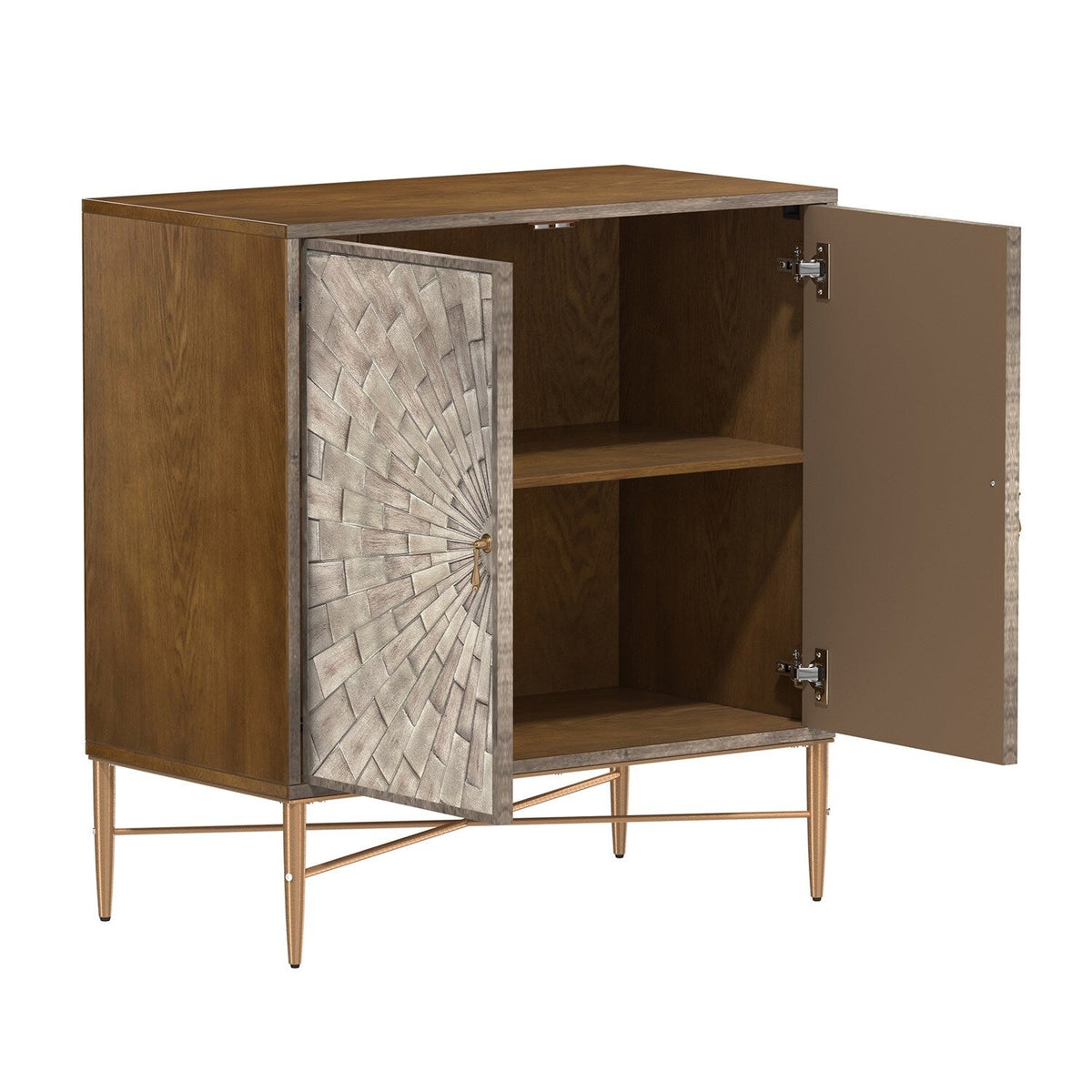 Mondawe 30 in. 2-Door Vintage Accent Cabinet Chests, Brown