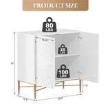 Mondawe 29.5 in. 2-Door Modern Accent Cabinet Chests, White