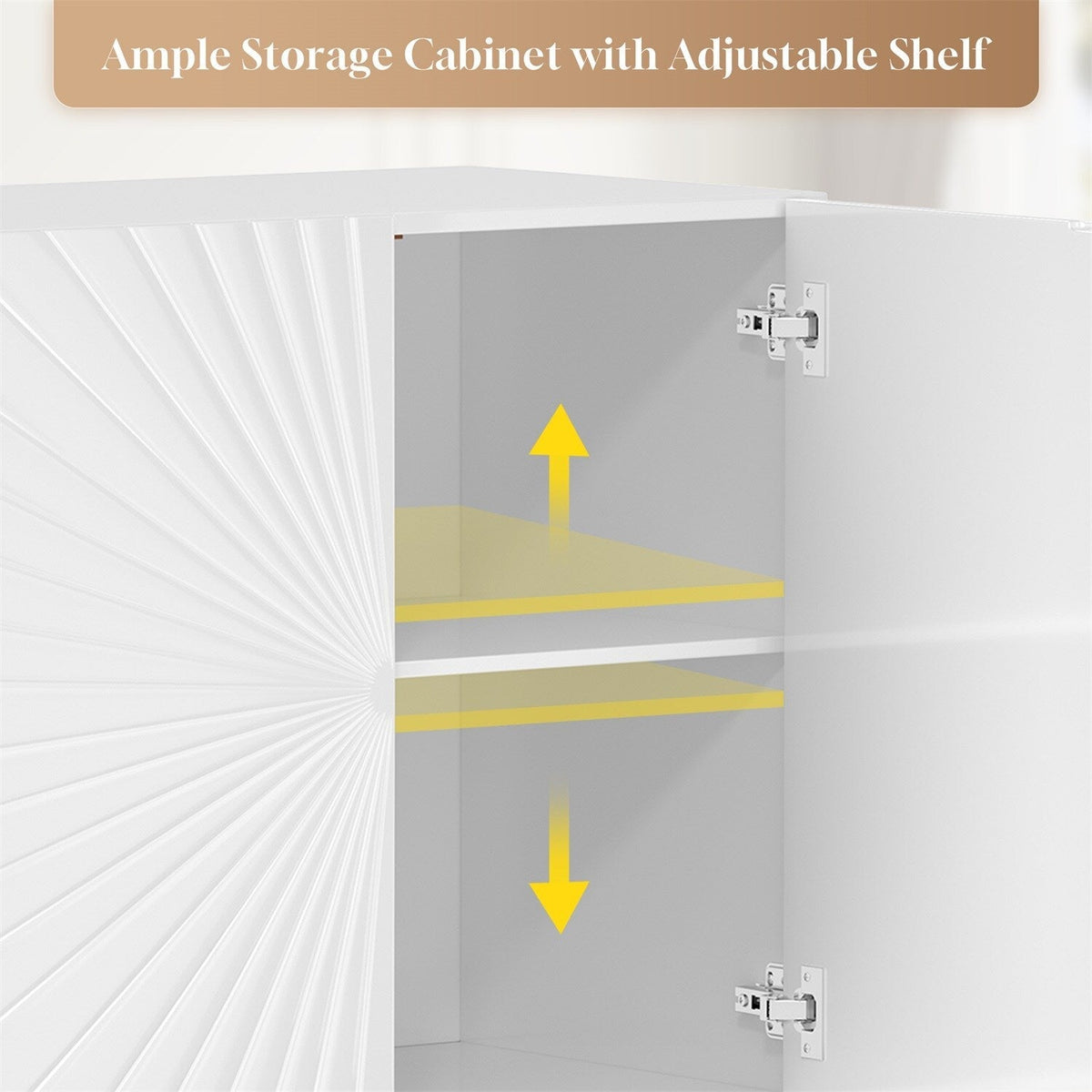 Mondawe 29.5 in. 2-Door Modern Accent Cabinet Chests, White