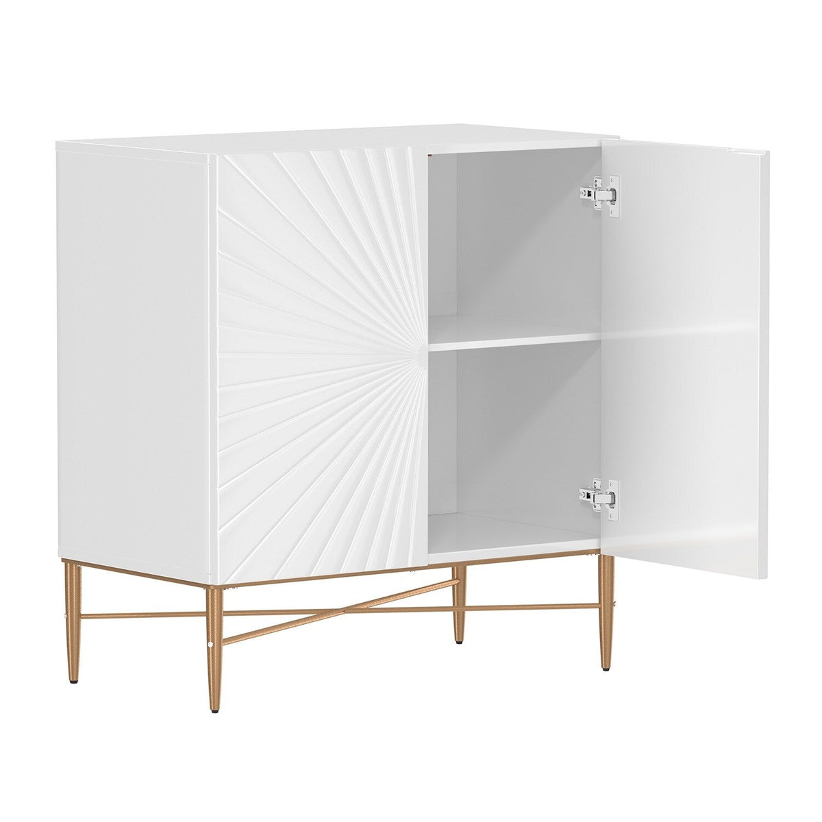 Mondawe 29.5 in. 2-Door Modern Accent Cabinet Chests, White