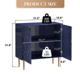 Mondawe 31.5 in. 2-Door Locker Accent Cabinet Chests, Blue
