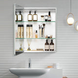 Forclover KF 20-in x 26-in Surface/Recessed Mount Satin Mirrored Soft Close Medicine Cabinet
