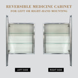 Forclover KF 20-in x 26-in Surface/Recessed Mount Satin Mirrored Soft Close Medicine Cabinet