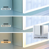 WELLFOR ELIN 20-in x 30-in Lighted LED Fog Free Surface/Recessed Mount Silver Mirrored Soft Close Medicine Cabinet with Outlet