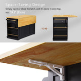 Runesay Black Mdf Base with Mdf Wood Top Rolling Kitchen Island (29.52-in x 53.14-in x 36.4-in)