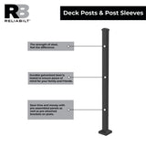 RELIABILT 2-in x 2-in x 3-1/2-ft Black Sand Steel Deck Post