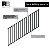 RELIABILT 6-ft x 36-in Black Sand Steel Deck Stair Rail Kit