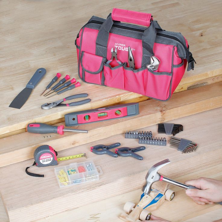 Hyper Tough 89-Piece Pink Household Tool Set