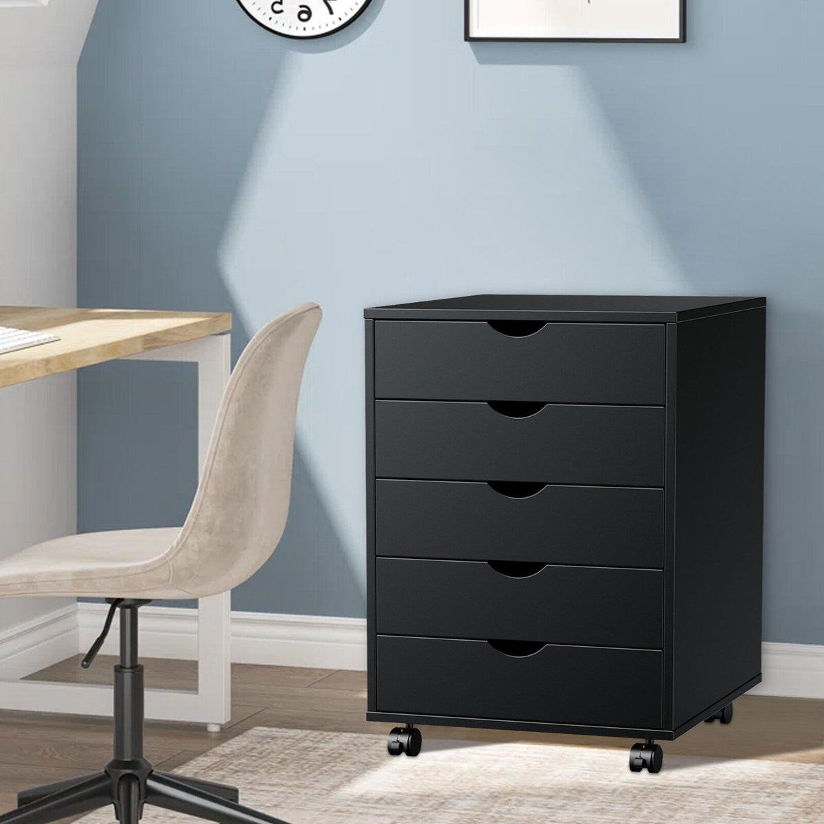 Siavonce Black Office Cabinet
