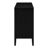 JIMSMAISON This retro sideboard has four doors with rounded lines on the doors to create a three-dimensional look, the country-style cabinet adds a warm atmosphere to your home