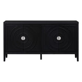 JIMSMAISON This retro sideboard has four doors with rounded lines on the doors to create a three-dimensional look, the country-style cabinet adds a warm atmosphere to your home
