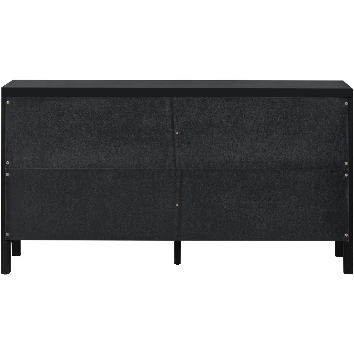JIMSMAISON The 4-door cabinet with special-shape artificial rattan door panels, convenient metal handles, and a straight-line frame, is an ideal choice for any room in your home