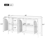 JIMSMAISON The 4-door cabinet with special-shape artificial rattan door panels, convenient metal handles, and a straight-line frame, is an ideal choice for any room in your home