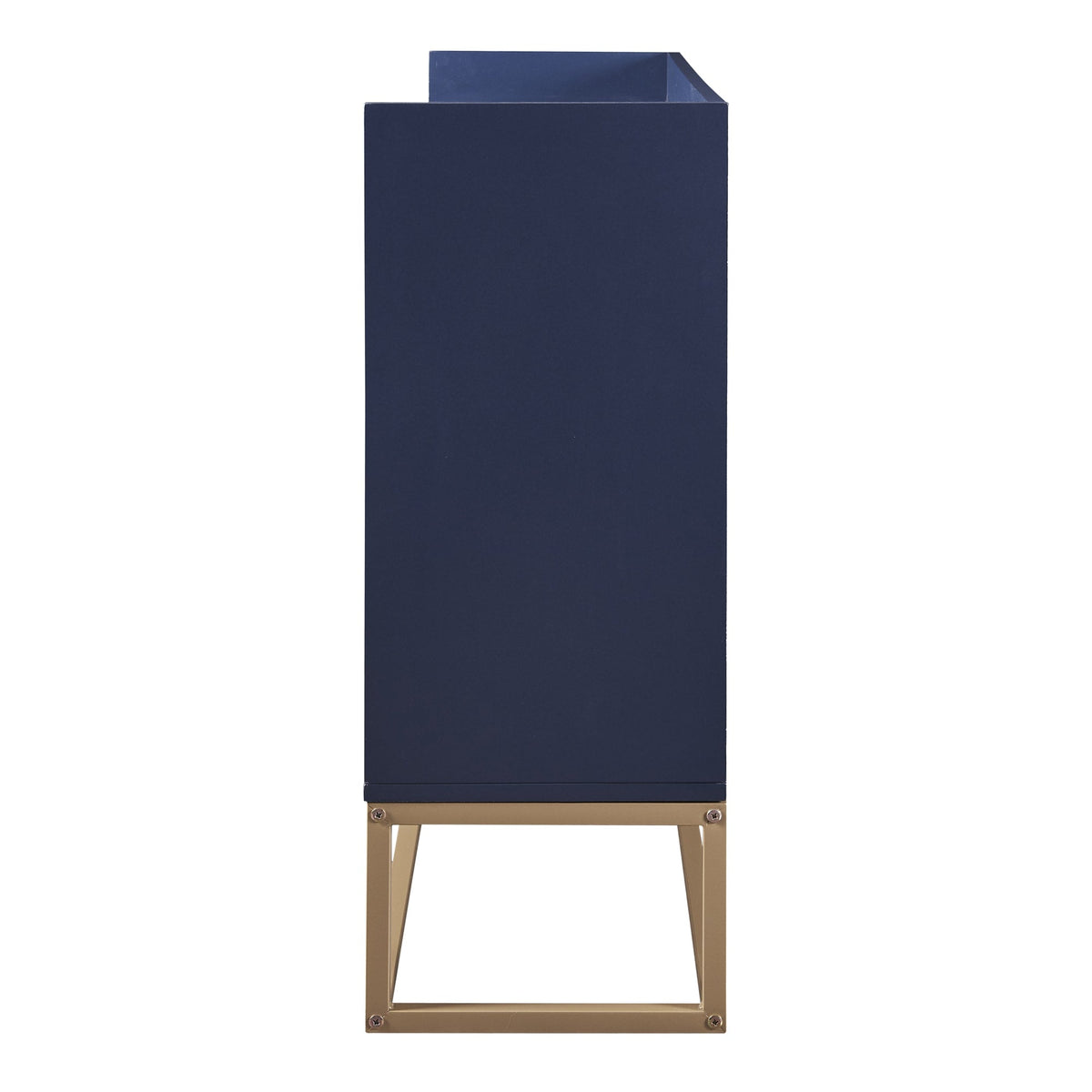 JIMSMAISON This sideboard buffet cabinet features a navy cabinet body with gold metal legs, compact look is very suitable for small space